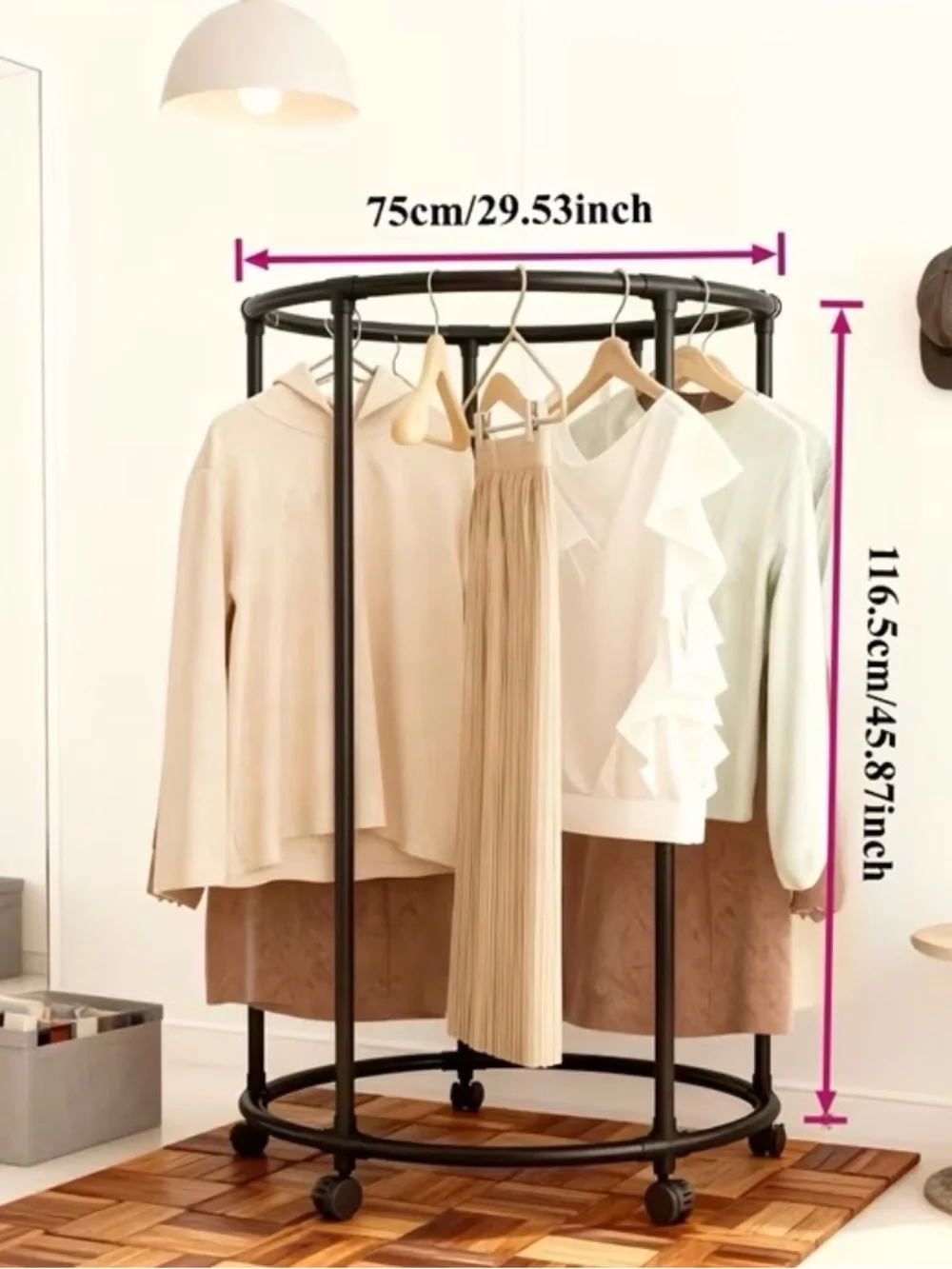 New Heavy-Duty Rotating Round Clothes Hanger & Drying Rack - White